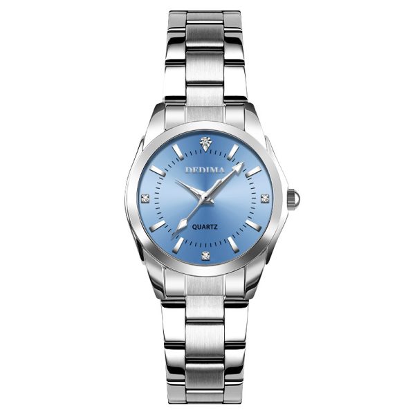 Women'S Fashion Casual Round Dial Waterproof Metal Quartz Watch