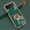 Fashion Personality Solid Color Electroplating Samsung Galaxy Z Flip4 Magnetic Suction Ring Holder Mobile Case