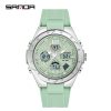 Men'S And Women'S Fashion Personality Sports Round Dial Multi-Functional Luminous Waterproof Electronic Watch