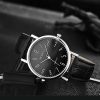 Men'S Casual Fashion Simple Round Dial Quartz Leather Band Watch