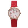 Women'S Fashion Casual Preppy Rhinestone Floral Printed Quartz Watch