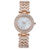 Womens Fashion Diamond Round Dial Quartz Bracelet Watch