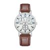 Men'S Casual Fashion Round Dial Leather Band Quartz Watch