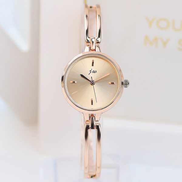 Women'S Fashion Casual Simple Temperament Small Round Dial Jewelry Buckle Metal Chain Quartz Watch
