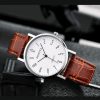 Men'S Casual Fashion Simple Round Dial Quartz Leather Band Watch