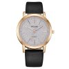 Women'S Casual Fashion Solid Color Round Dial Alloy Buckle Quartz Leather Band Watch