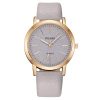 Women'S Casual Fashion Solid Color Round Dial Alloy Buckle Quartz Leather Band Watch