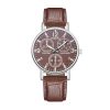 Men'S Casual Fashion Round Dial Leather Band Quartz Watch