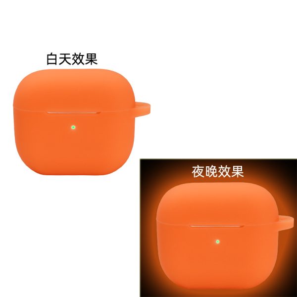 Fashion Simple Solid Color Luminous Protectiv Silicone Airpods Case