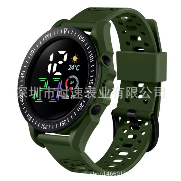 Men'S And Women'S Fashion Casual Sports Multicolor Round LED Electronic Watch