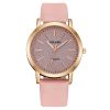 Women'S Casual Fashion Solid Color Round Dial Alloy Buckle Quartz Leather Band Watch