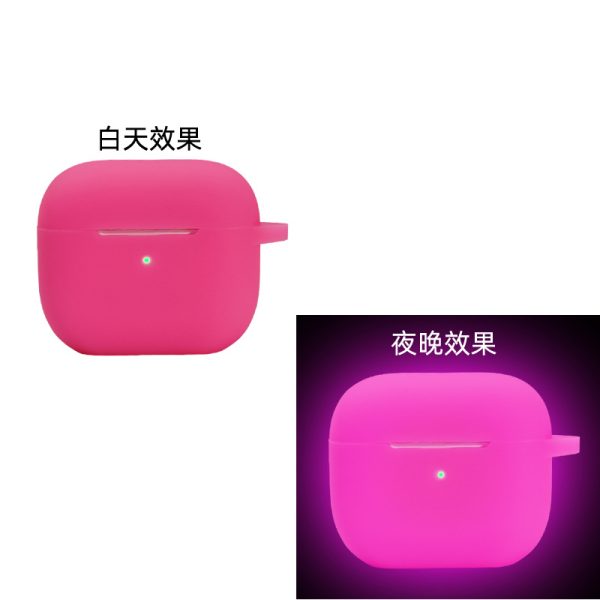 Fashion Simple Solid Color Luminous Protectiv Silicone Airpods Case