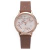 Women'S Fashion Casual Preppy Rhinestone Floral Printed Quartz Watch