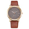 Women'S Casual Fashion Solid Color Round Dial Alloy Buckle Quartz Leather Band Watch