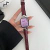 Women Fashion Simple Solid Color Leather Band