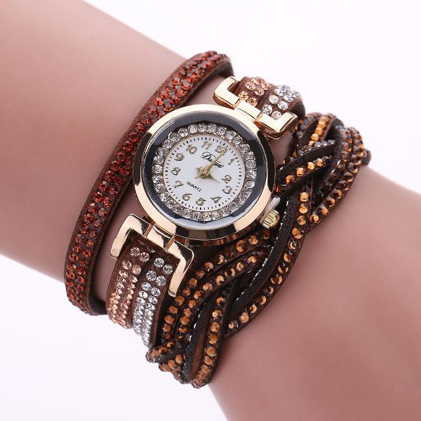 Women Trend Rhinestone Design Bracelet Watch