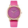 Women'S Casual Fashion Solid Color Round Dial Alloy Buckle Quartz Leather Band Watch