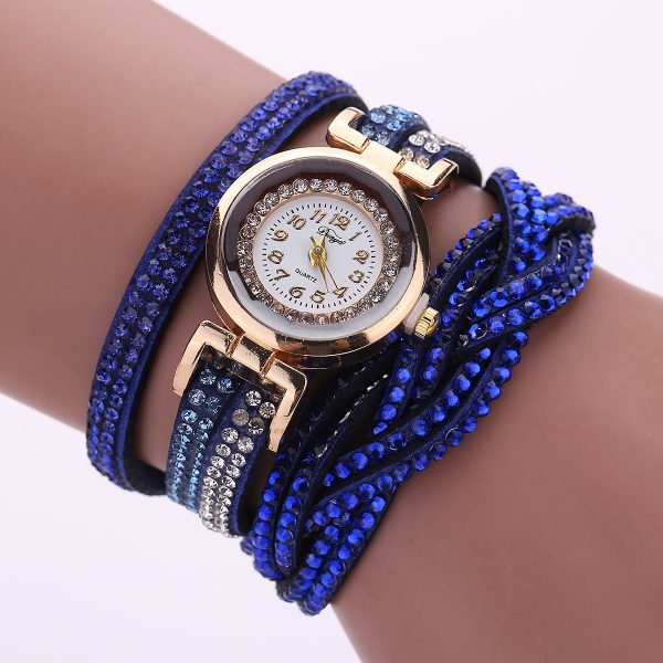 Women Trend Rhinestone Design Bracelet Watch