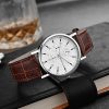 Men'S Casual Fashion Simple Round Dial Quartz Leather Band Watch