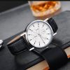 Men'S Casual Fashion Simple Round Dial Quartz Leather Band Watch