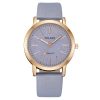 Women'S Casual Fashion Solid Color Round Dial Alloy Buckle Quartz Leather Band Watch