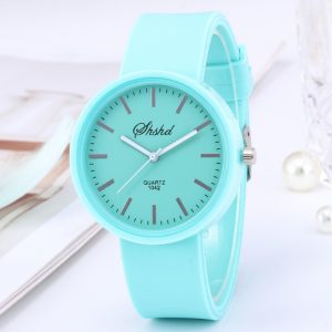 Womens Simple Candy Color Silicone Jelly Quartz Watch