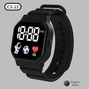 Fashion Unisex Space Square Waterproof Digital Sports LED Electronic Watch