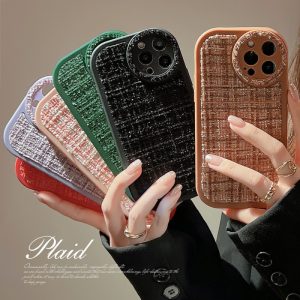 Fashion Casual Personality Creative Solid Color Chic Knitted Fabric Apple Case