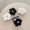Fashion Simple Solid Color Cartoon Black White Flower Airpods Case
