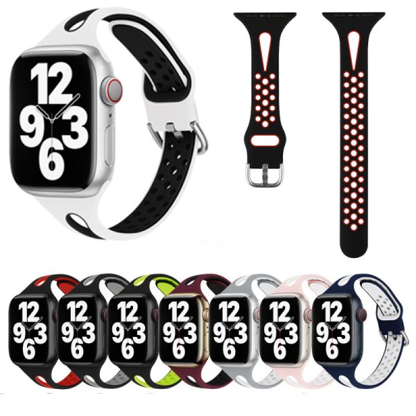 Fashion Simple Hollow Silicone Two-Color Apple Watch Band