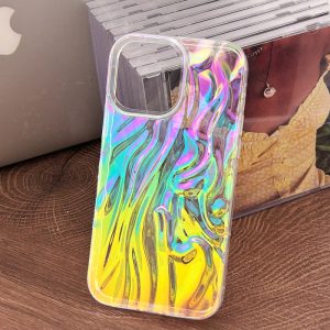 Fashion Personality Colorful Laser Pleated Transparent Phone Case