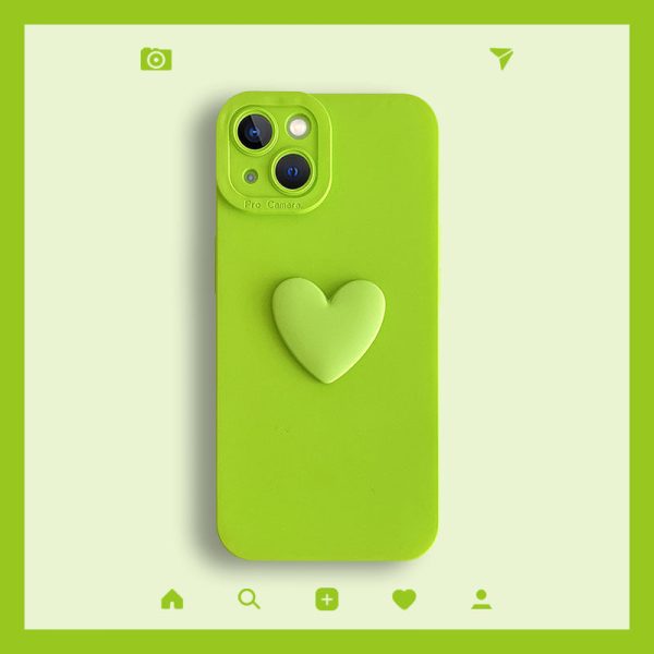 Fashion Simple All-Inclusive Heart Silicone Soft Phone Case