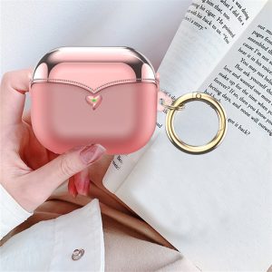 Fashion Personality Love Lanyard Conjoined Electroplating Soft Airpods Case