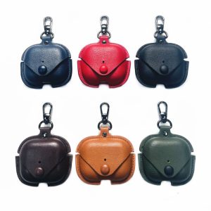 Fashion Simple Solid Color Airpods Leather Case