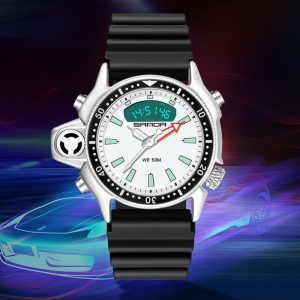 Men'S And Women'S Fashion Personality Sports Large Round Dial Multi-Functional Waterproof Electronic Watch
