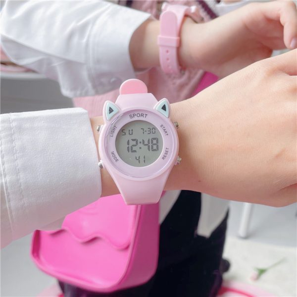 Men'S And Women'S Fashion Casual Personality Preppy Cat Ears Electronic Watch