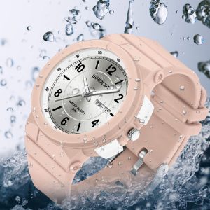 Men'S And Women'S Fashion Casual Round Dial Dual Calendar Waterproof Sports Quartz Watch