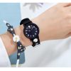 Men'S And Women'S Fashion Casual Simple Round Dial Daisy Canvas Watch