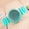 Fashion Casual Solid Color round dial Alloy Pin Buckle Silicone Quartz Watch