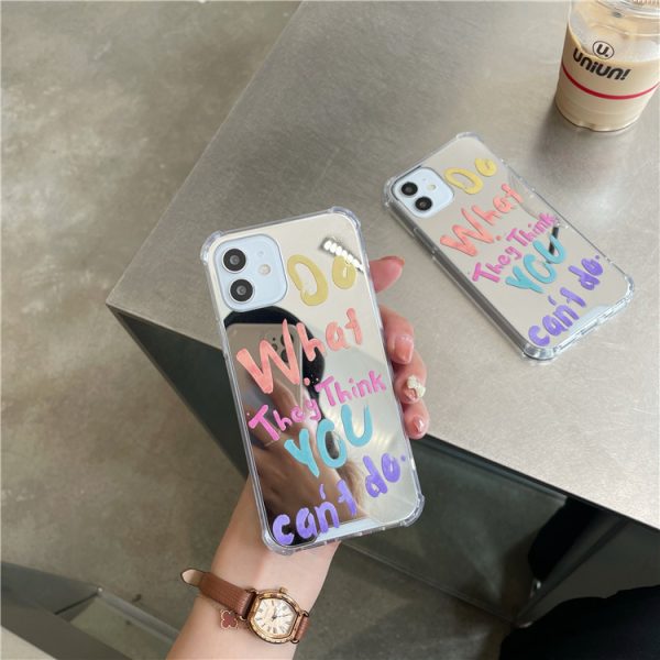 Creative Mirror Design Letter Printed Phone Case