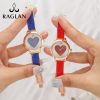 Women'S Fashion Simple Swan Heart Rhinestone Bracelet Watch