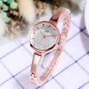 Women'S Casual Fashion Simple Small Round Dial Jewelry Clasp Metal Chain Quartz Watch