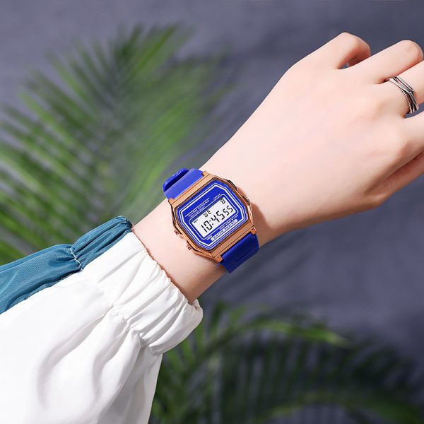 Men'S And Women'S Fashion Casual Trend Gold Electroplating Small Square Electronic Watch