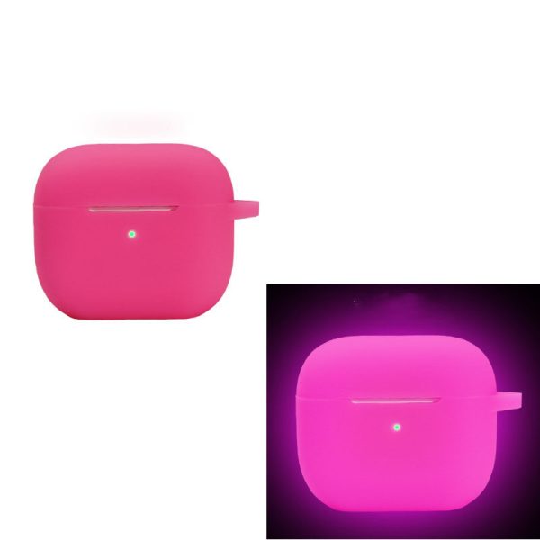 Fashion Simple Solid Color Luminous Protectiv Silicone Airpods Case