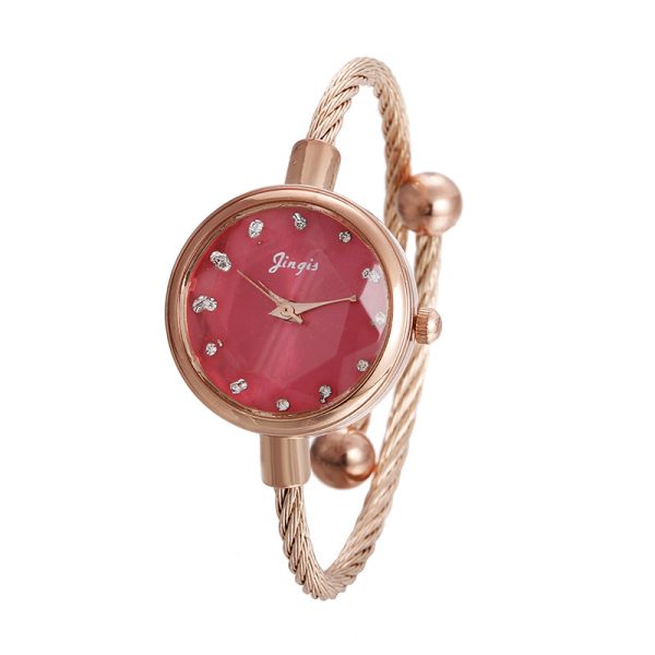 Women'S Fashion Casual Retro Small Round Dial Rhinestone Bracelet Quartz Watch