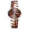 Men'S And Women'S Fashion Casual Round Dial Luminous Calendar Waterproof Metal Quartz Watch