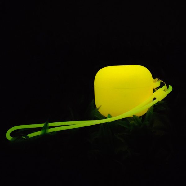 Fashion Simple Solid Color Luminous Protectiv Silicone Airpods Case