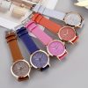 Women'S Casual Fashion Solid Color Round Dial Alloy Buckle Quartz Leather Band Watch