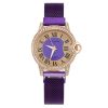 Women'S Fashion Casual Personality Rhinestone Roman Numeral Round Dial Quartz Watch