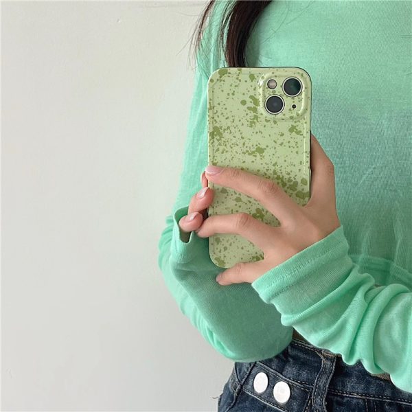 Fashion Personality Green Splash Ink Soft Phone Case